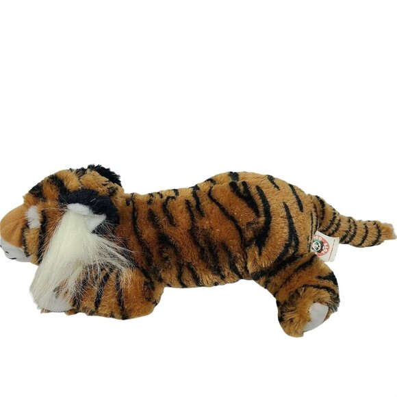 Peek a Boo Toys Tiger Plush Orange Black Striped Big Cat Stuffed Animal Toy - Picture 3 of 9